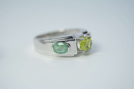 Peridot and Emerald Ring-Unisex style