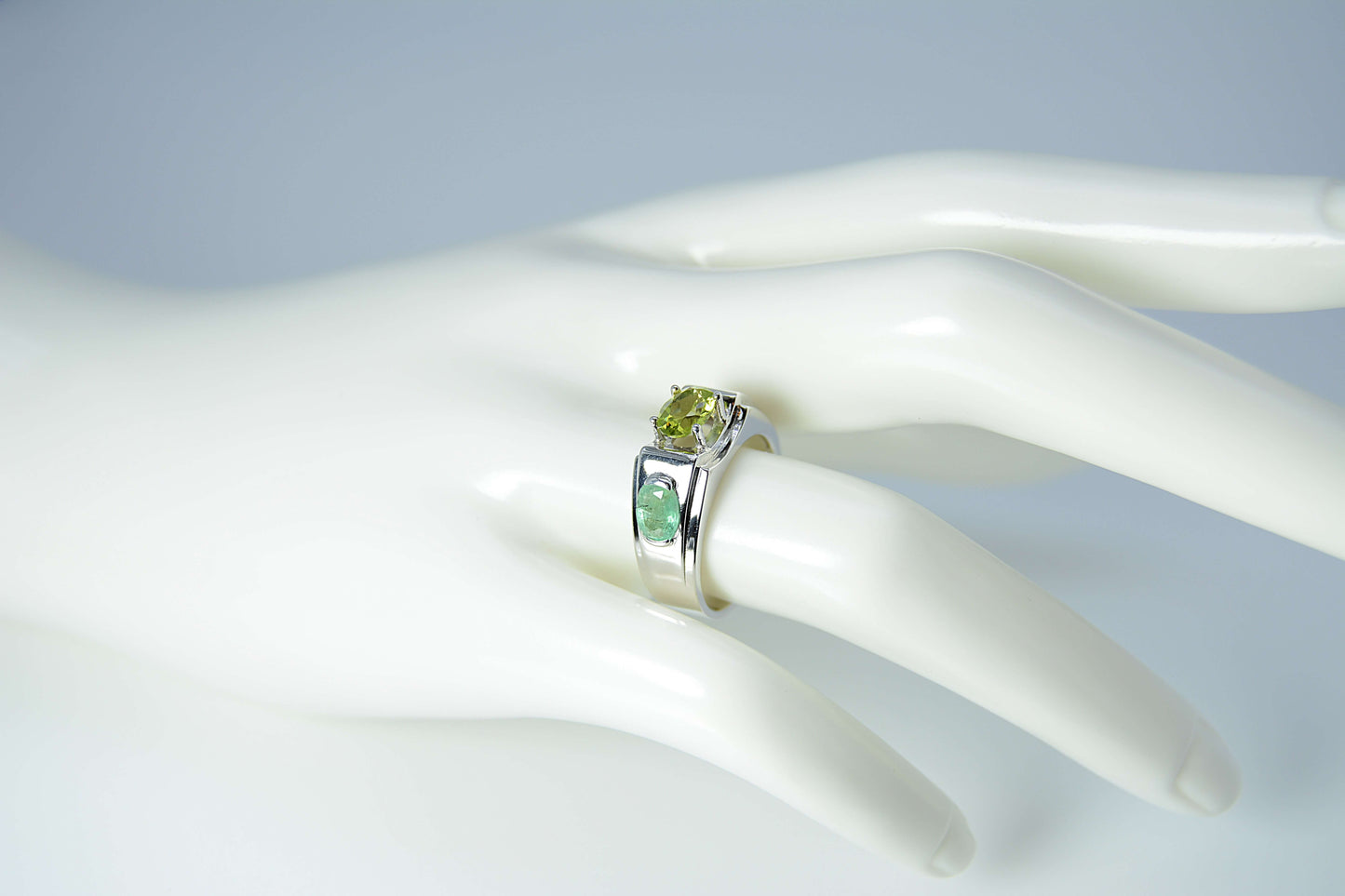Peridot and Emerald Ring-Unisex style