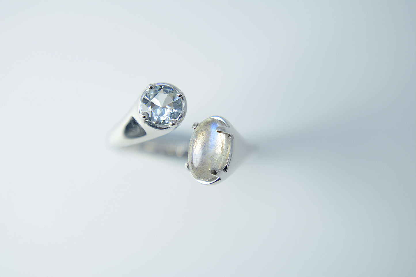 Feldspar and Aquamarine Ring