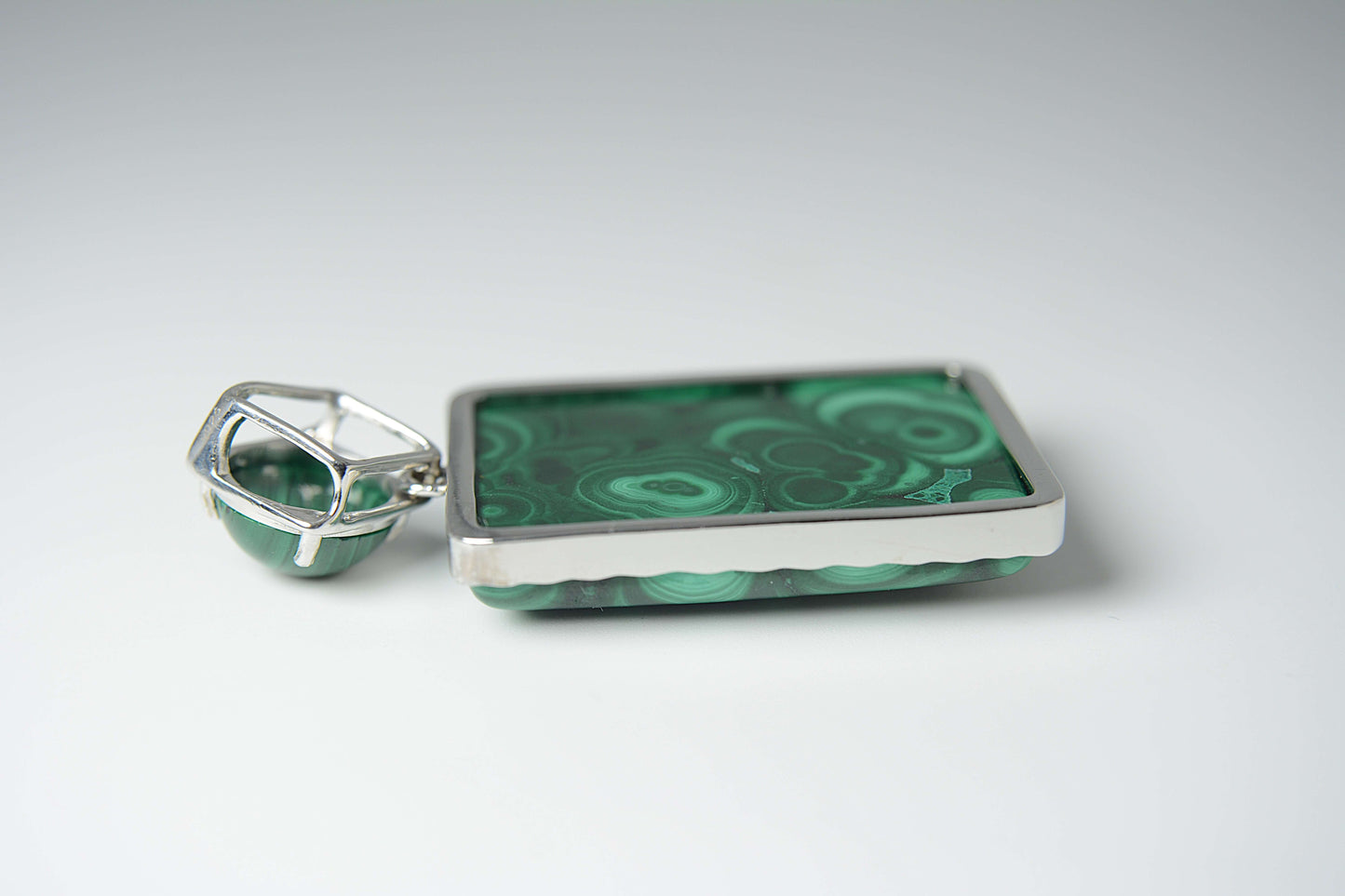 Malachite Pendant-with a Malachite on the bail < FINAL Sale Jewels > with Gift