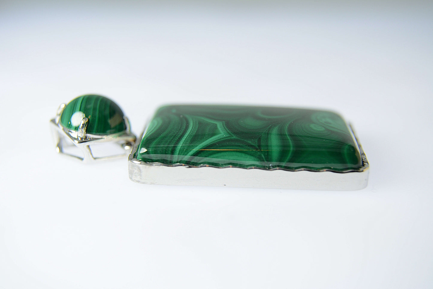 Malachite Pendant-with a Malachite on the bail < FINAL Sale Jewels > with Gift