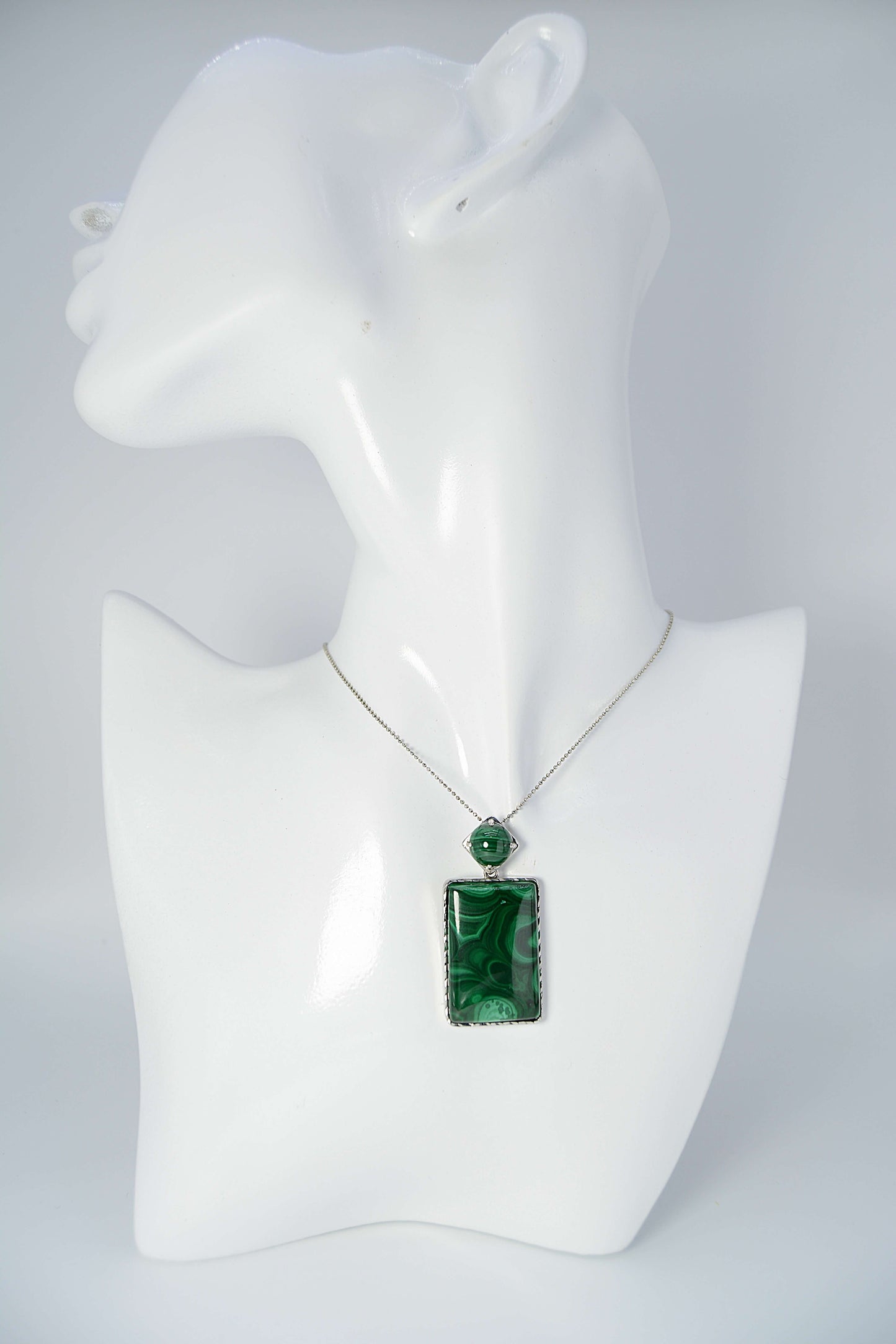 Malachite Pendant-with a Malachite on the bail < FINAL Sale Jewels > with Gift