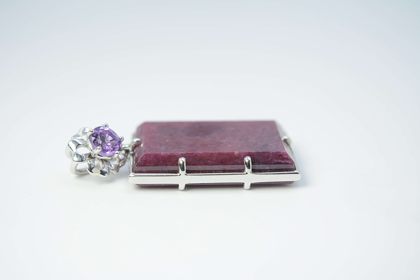 Ruby Pendant-with an Amethyst on the bail