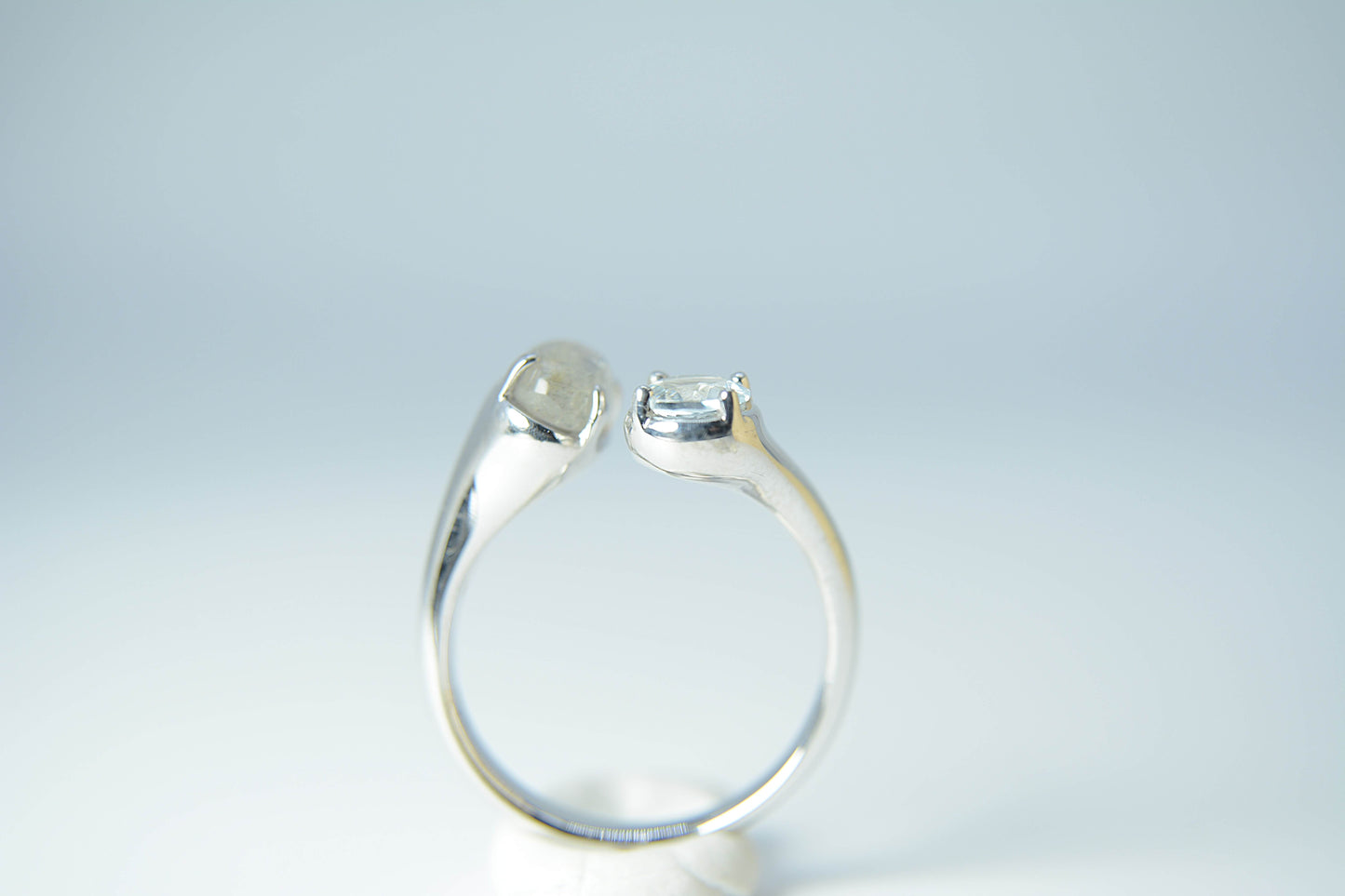 Feldspar and Aquamarine Ring