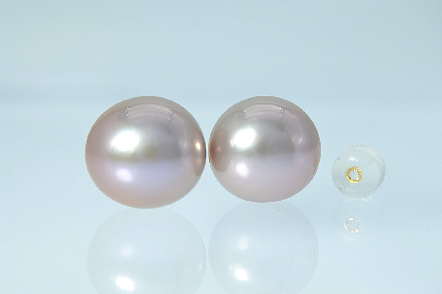Pearl Earrings–Freshwater 12mm, Stud, 18K Yellow Gold, «Lunar Sale Jewels»