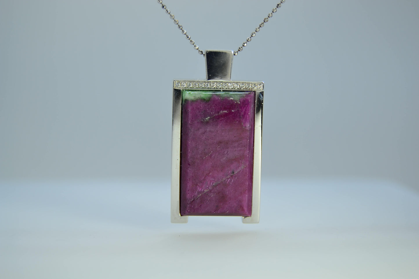 Ruby and Sapphires Pendant (Masculine-Style)
