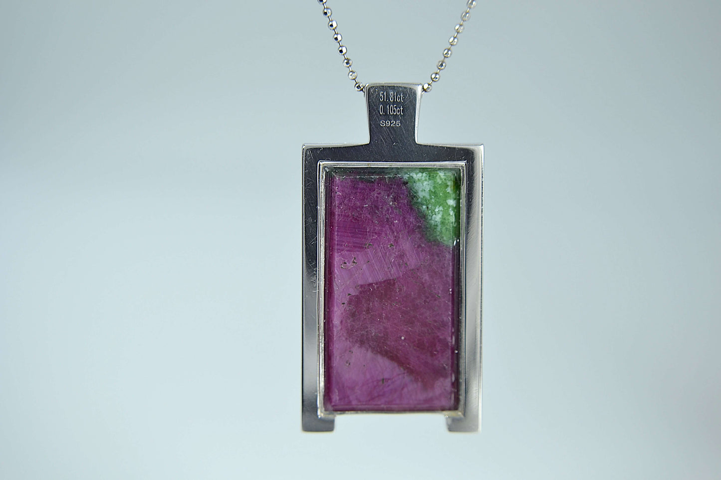 Ruby and Sapphires Pendant (Masculine-Style)