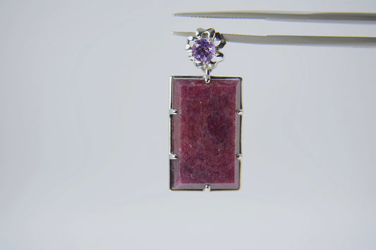 Ruby Pendant-with an Amethyst on the bail