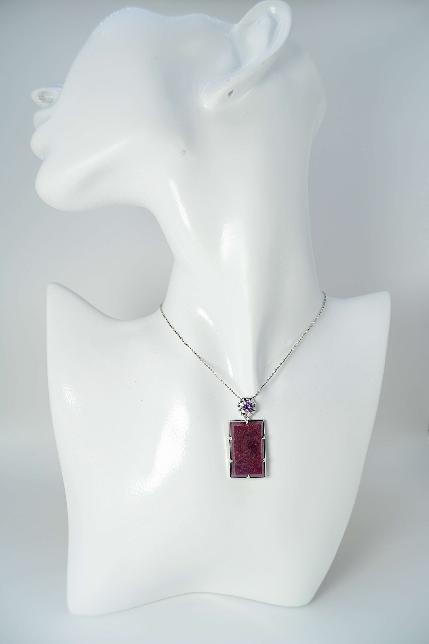 Ruby Pendant-with an Amethyst on the bail