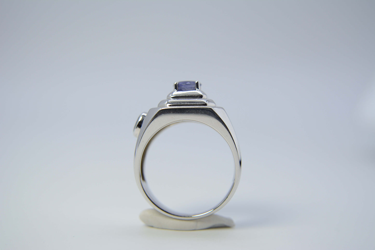 Iolite and Sapphire (Non heat-treated) Ring–Unisex style
