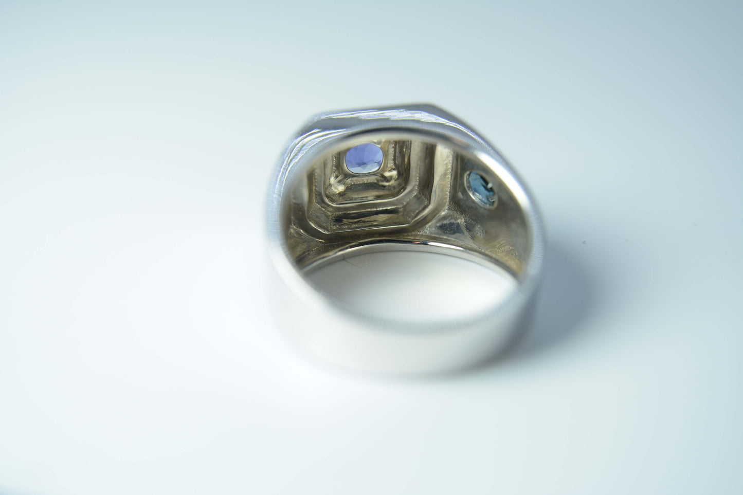 Iolite and Sapphire (Non heat-treated) Ring–Unisex style